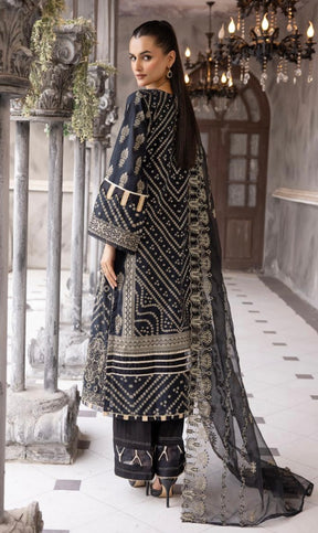 SIMRANS Zara Jacquard Eid collection 3 piece suit readymade - BLACK