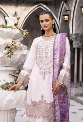 SIMRANS Zara Jacquard Eid collection 3 piece suit readymade - PINK