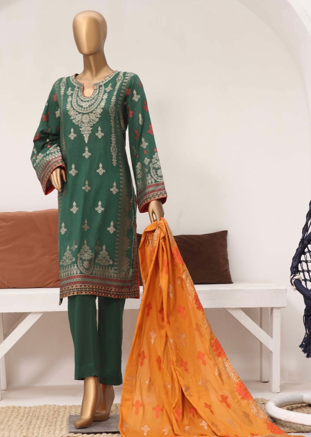 BIN SAEED | JACQUARD EMBROIDERED LAWN 3PC READY TO WEAR | BS252