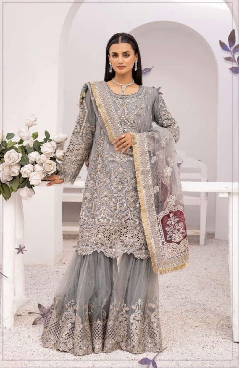 SIMRANS IMROZIA PREMIUM EMBROIDERED 3PC READYMADE GREY-0213