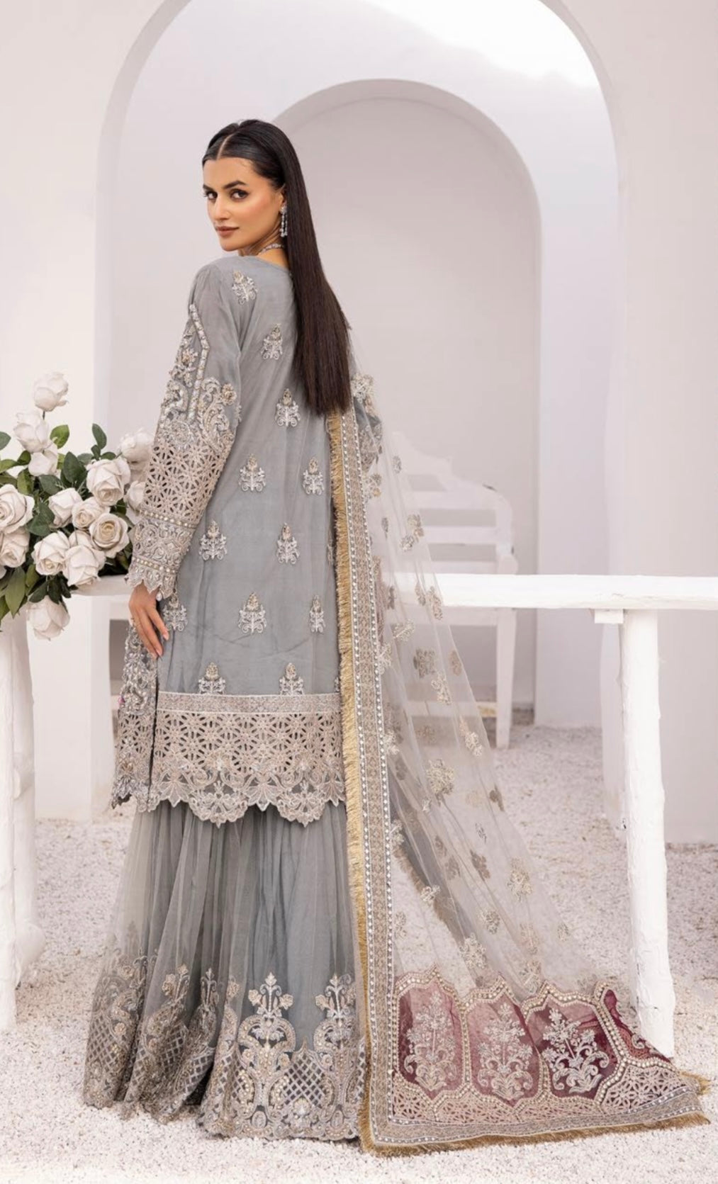 SIMRANS IMROZIA PREMIUM EMBROIDERED 3PC READYMADE GREY-0213