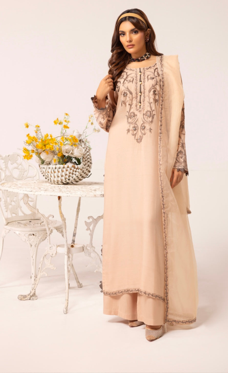 SIMRANS ‘AMELIA’ | EMBROIDERED LUXURY LINEN READYMADE | SM702