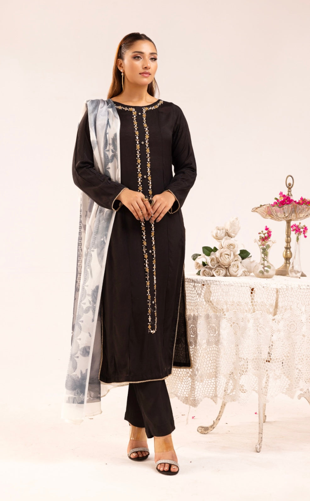 SIMRANS ‘KISMET’ | EID EMBROIDERED SEQUENCE VISCOSE READYMADE | SM102