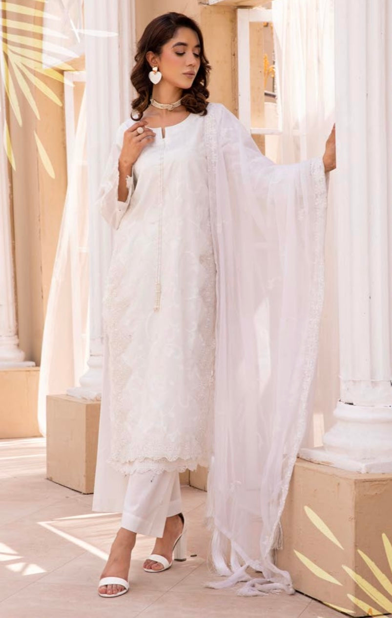 SIMRANS ‘HANIA’ | EMBROIDERED LUXURY LINEN READYMADE | SM706