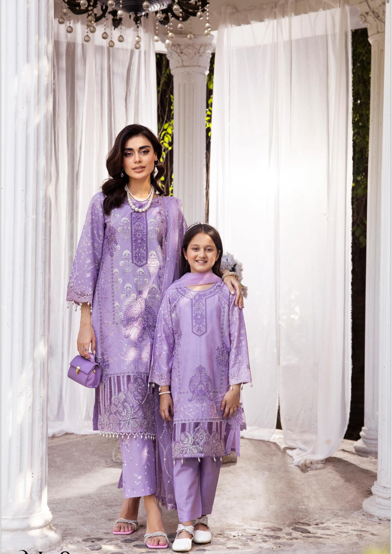 SIMRANS EID LUXURY JACQUARD LAWN MOTHER DAUGHTER:kids 3PC READYMADE SMD4532