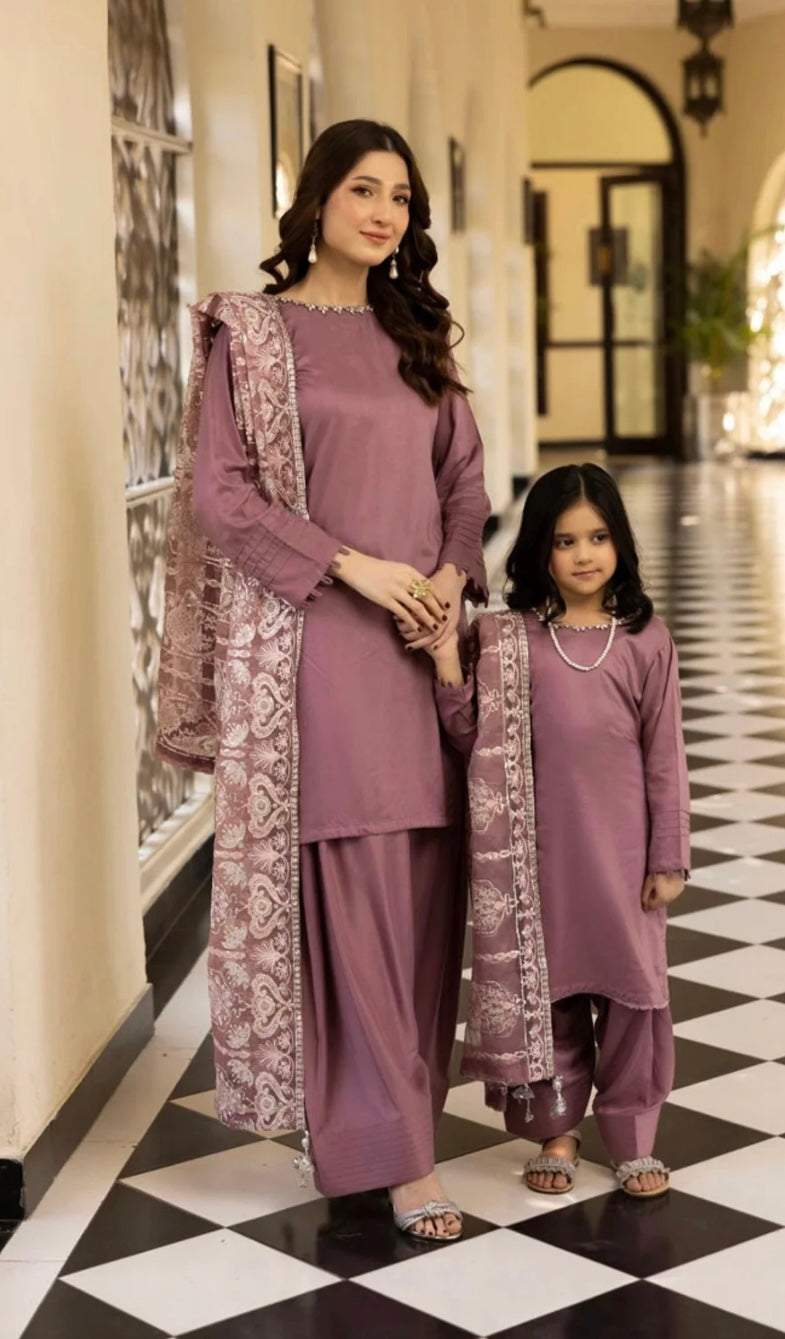 SIMRANS ‘KAASH’ | EID SPECIAL EMBROIDERED VISCOSE MOTHER & DAUGHTER READYMADE | SM108