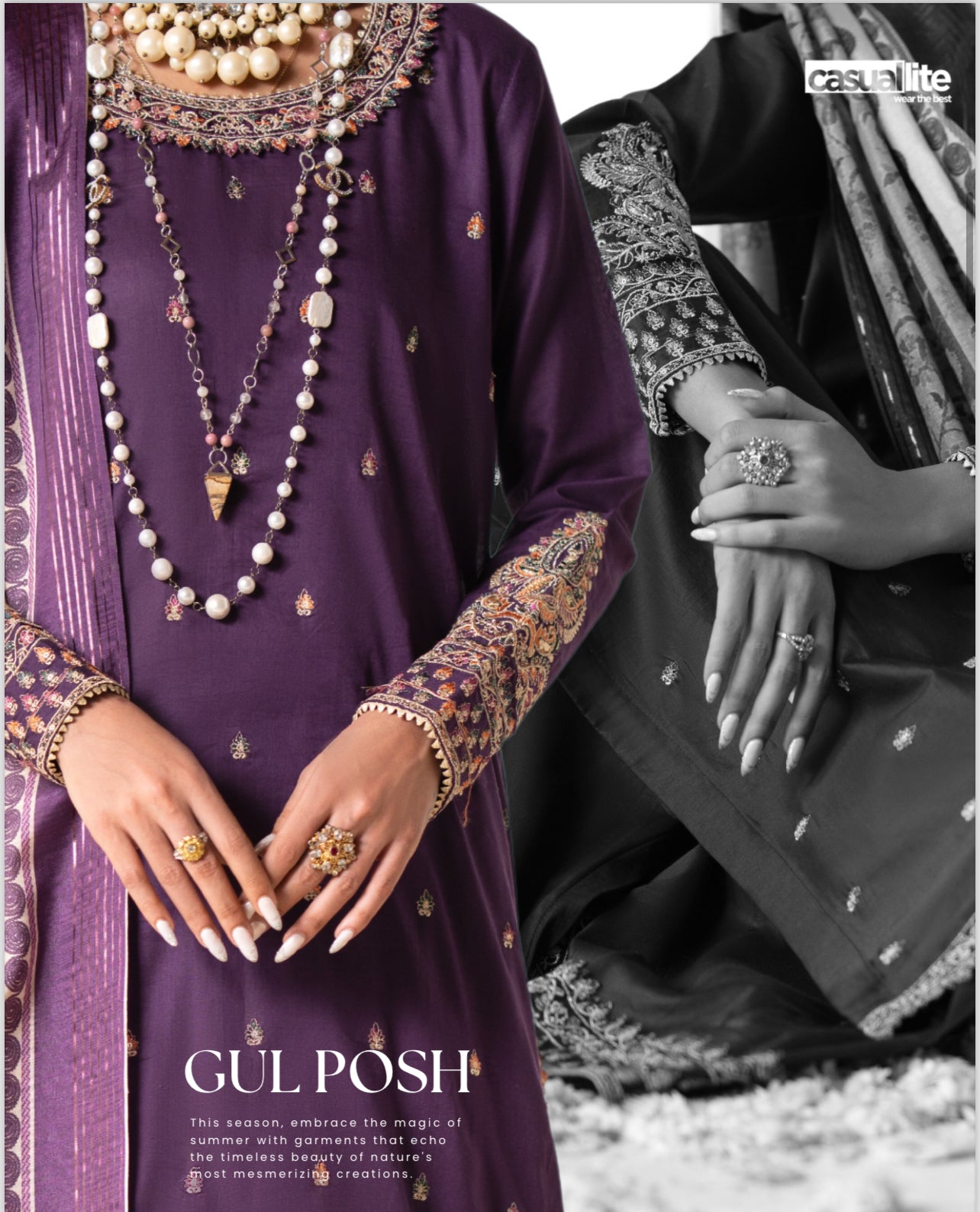 CASUAL LITE ‘GUL POSH’ | LUXURY EMBROIDERED COTTON READYMADE | MS203 MIRHA SPECIAL