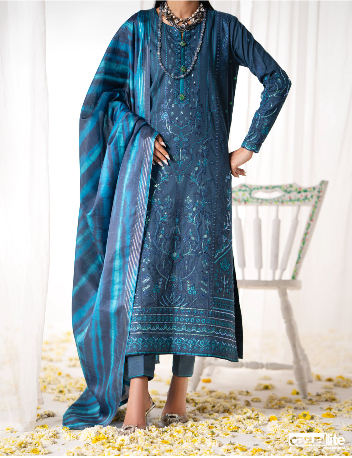CASUAL LITE ‘GUL POSH’ | LUXURY EMBROIDERED COTTON READYMADE | MS204 MIRHA SPECIAL