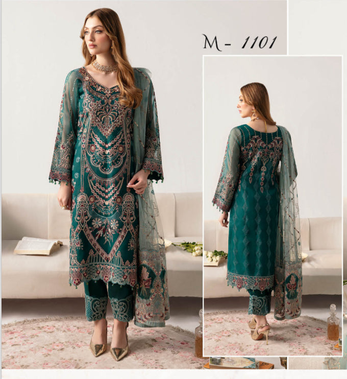 RAMSHA ‘MINHAL’ | EMBROIDERED ORGANZA READYMADE | M1101R