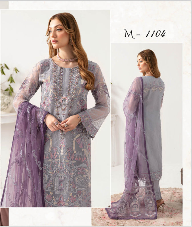 RAMSHA ‘MINHAL’ | EMBROIDERED ORGANZA READYMADE | M1104R