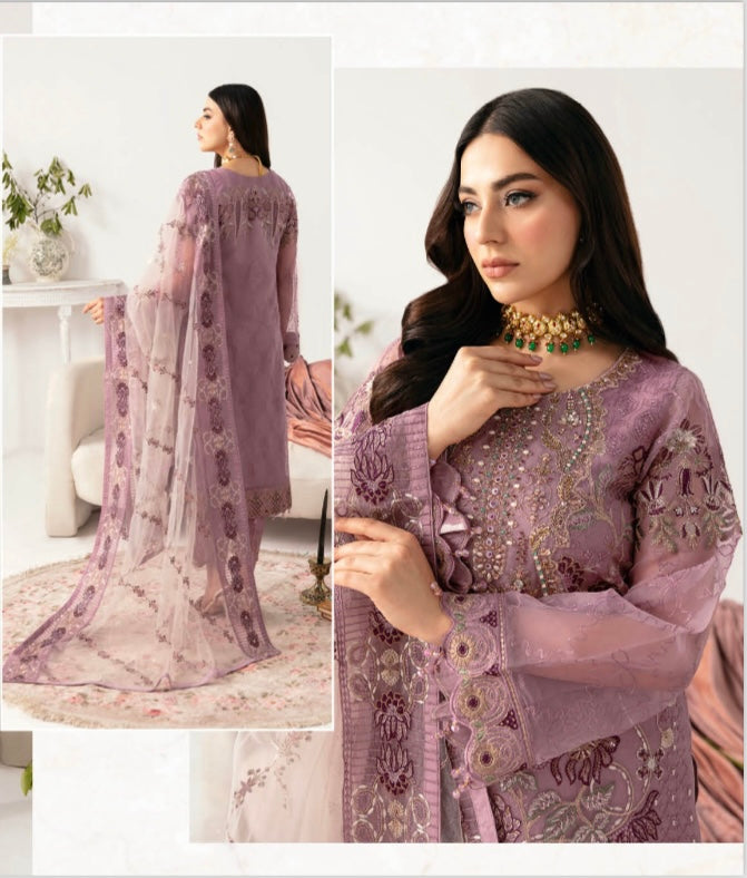 RAMSHA ‘MINHAL’ | EMBROIDERED ORGANZA READYMADE | M1107R