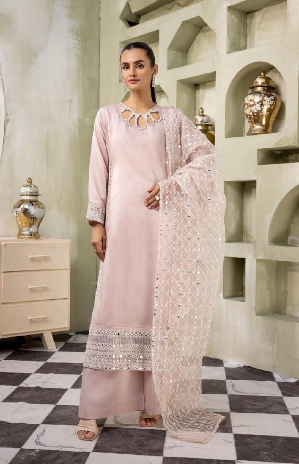 SIMRANS KHAADI LUX 3PC EMBROIDERED READYMADE KLE51
