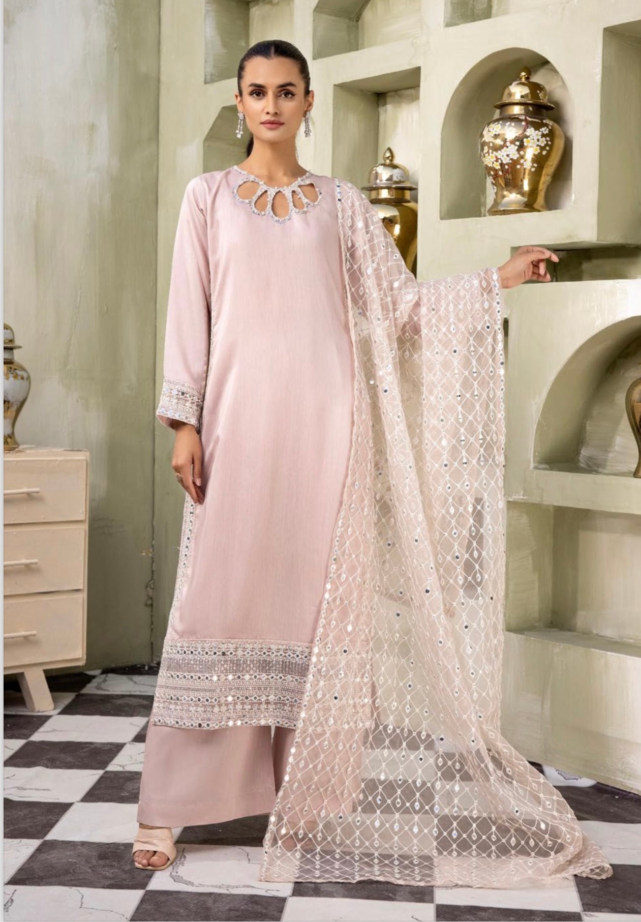 SIMRANS KHAADI LUX 3PC EMBROIDERED READYMADE KLE51