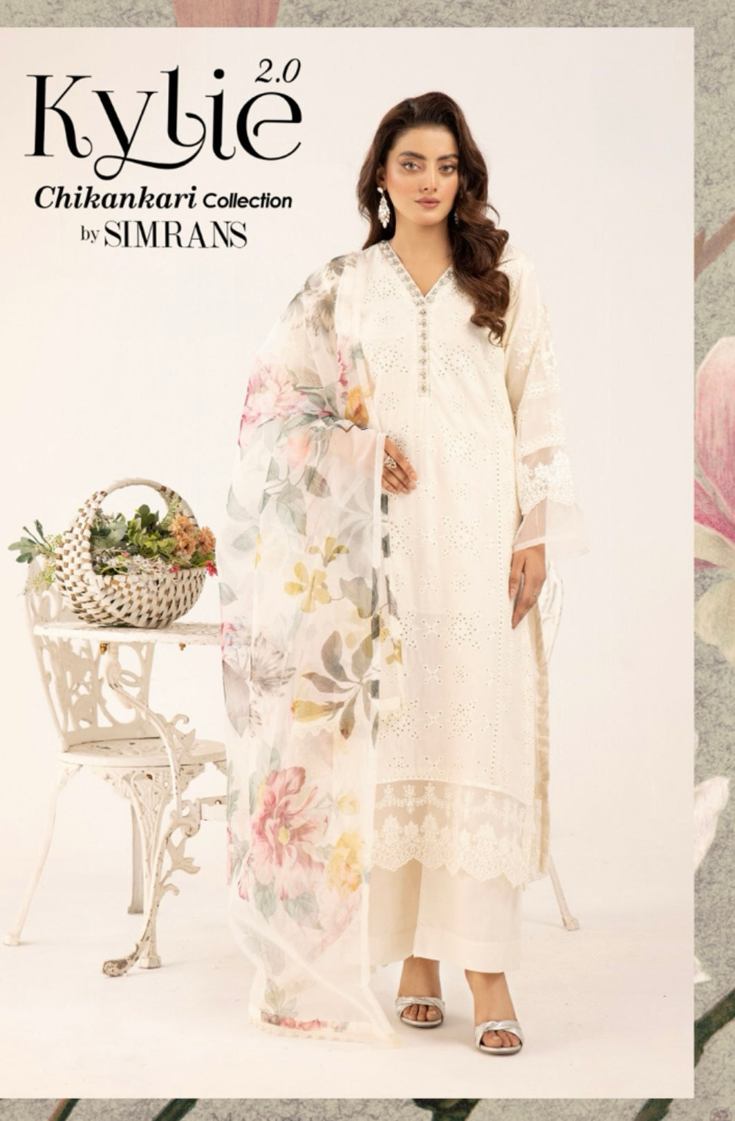 SIMRANS ‘KYLIE’ | EMBROIDERED CHIKANKARI MOTHER & DAUGHTER/kids READYMADE | SM461