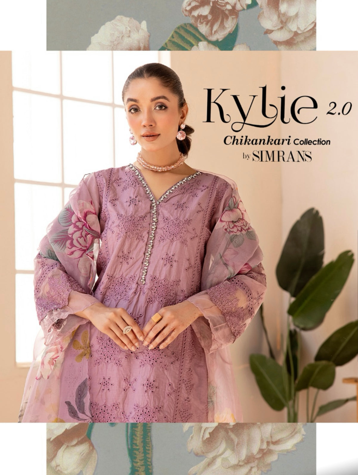 SIMRANS ‘KYLIE’ | EMBROIDERED CHIKANKARI MOTHER & DAUGHTER/kids READYMADE | SM460