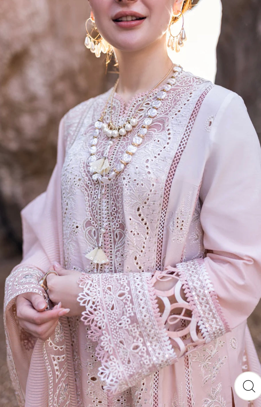 SIMRANS Qalamkaar inspired 3 piece chikankari embroidered suit