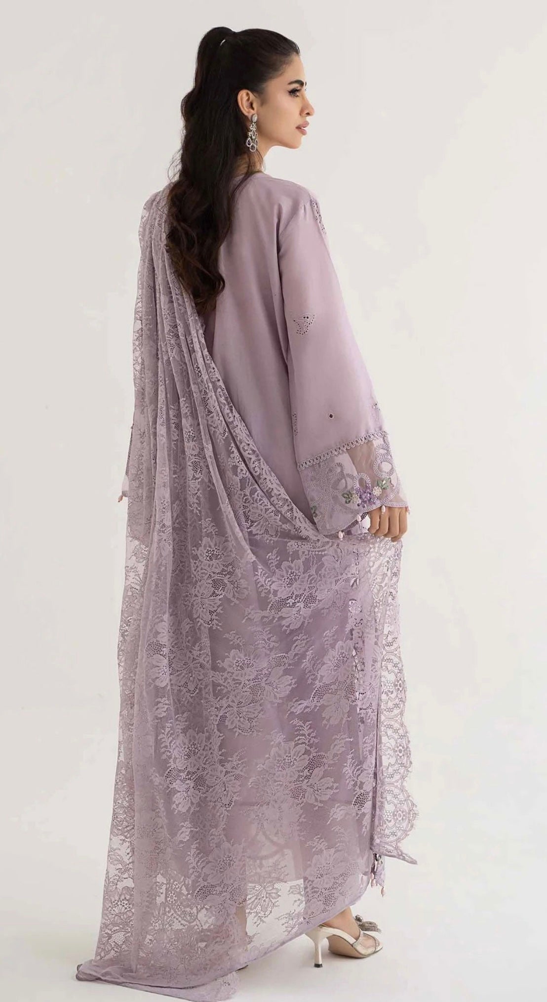 SIMRANS Maria b inspired tani 3 piece embroidered suit Lilac