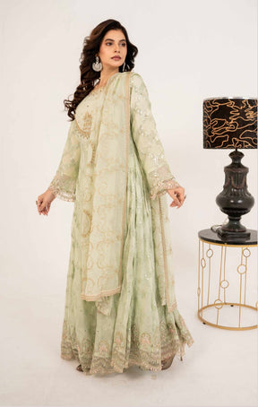 SIMRANS Shahjahan 3 piece embroidered chiffon long style dress -3526