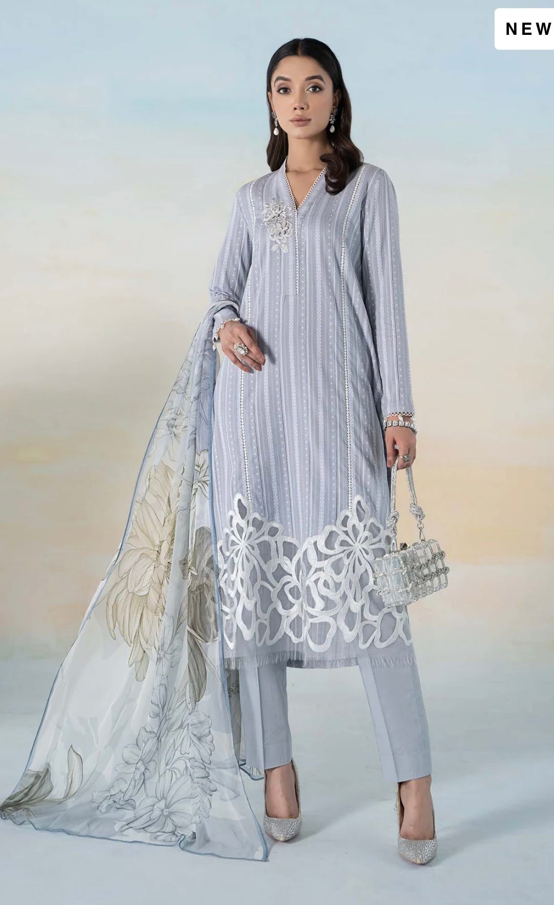 SIMRANS MARIA B INSPIRED 3PIECE DYED LAWN SUIT | MPS-2109-A