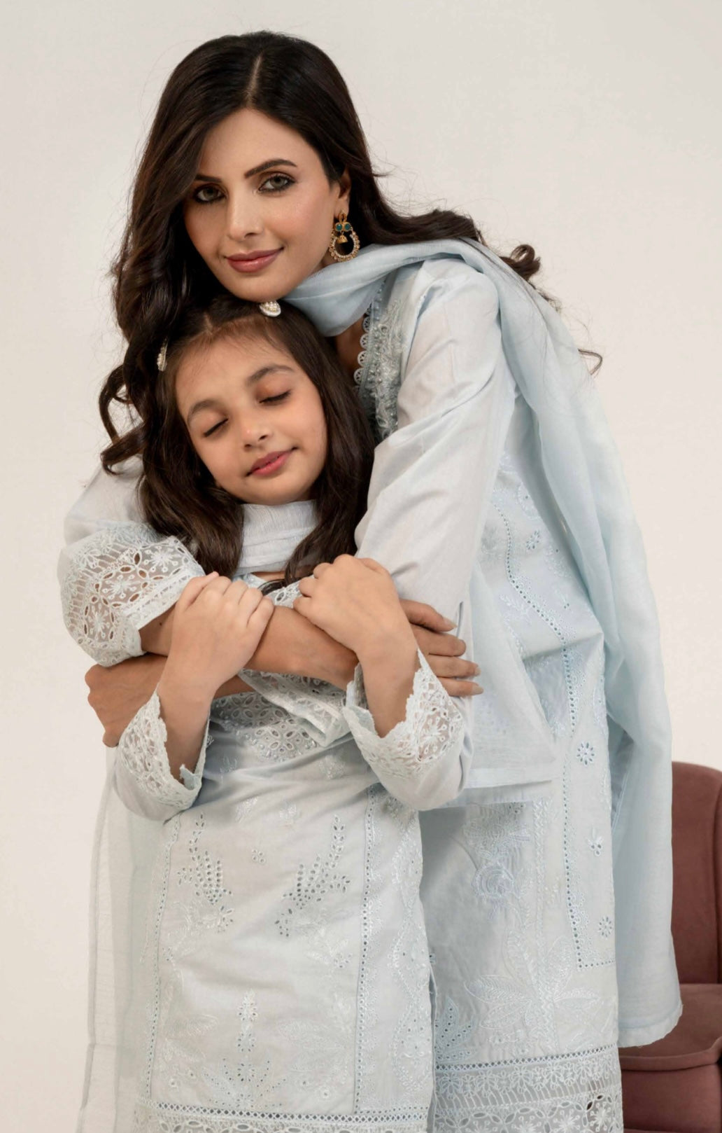 SIMRANS | EMBROIDERED COTTON MOTHER & DAUGHTER/kids READYMADE | SM442