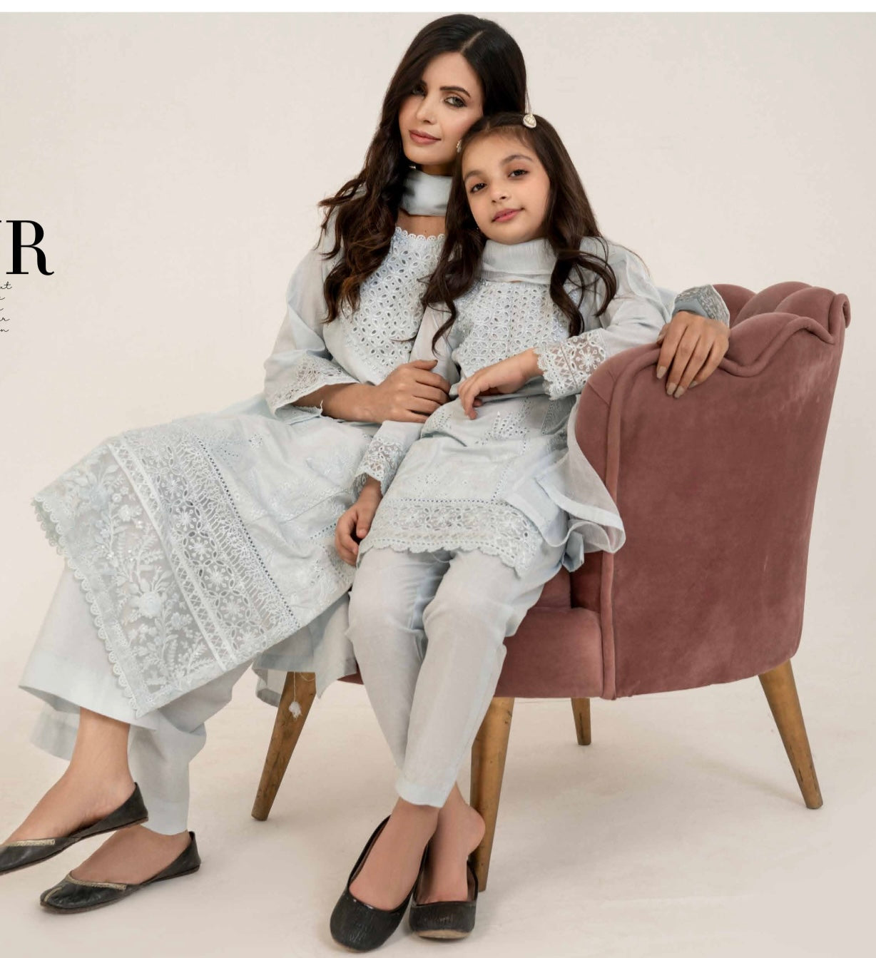 SIMRANS | EMBROIDERED COTTON MOTHER & DAUGHTER/kids READYMADE | SM442