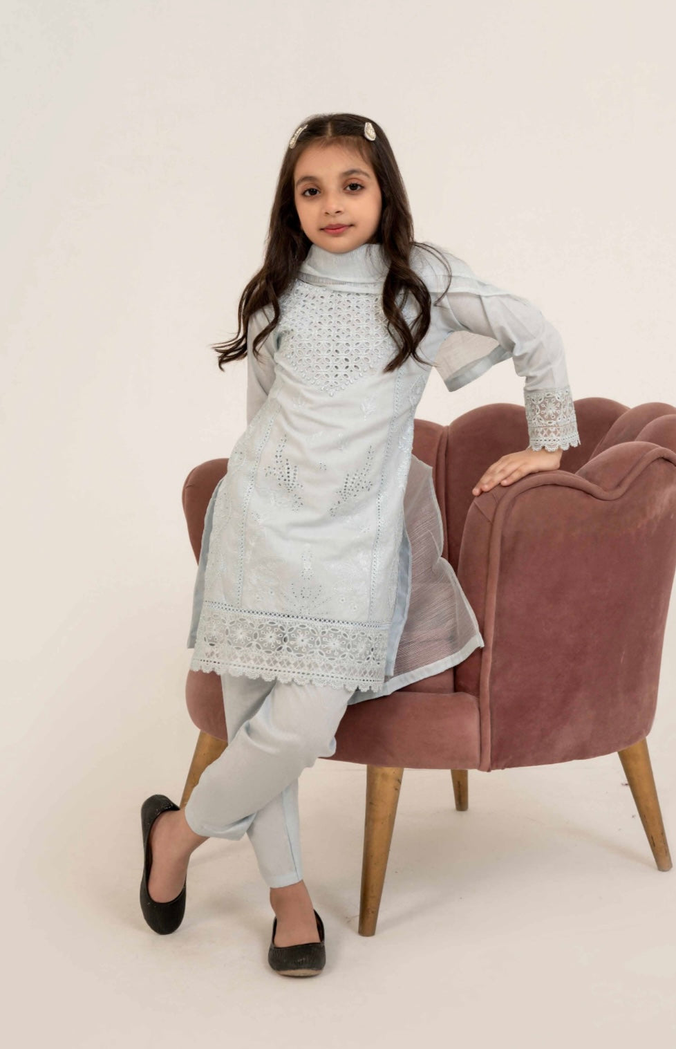 SIMRANS | EMBROIDERED COTTON MOTHER & DAUGHTER/kids READYMADE | SM442