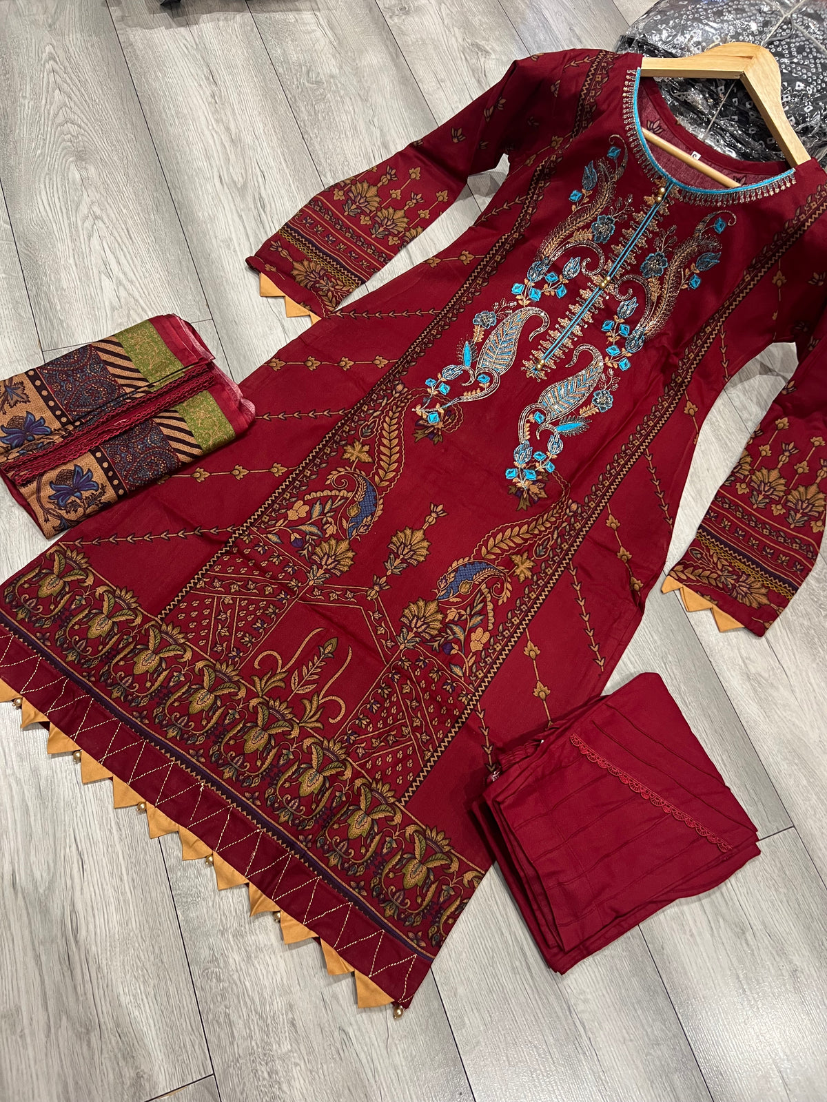 NISHAT EMBROIDERED 3PC DHANAK READYMADE | AYZEL138
