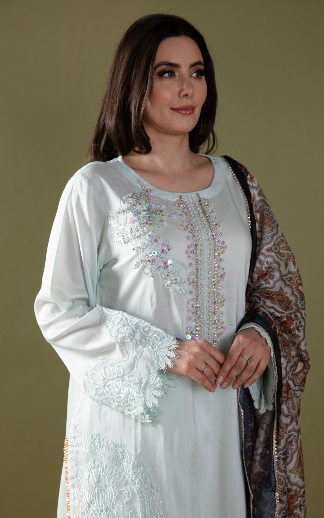 SIMRANS NAKHRA 3 piece embroidered casual suit Mother & daughter/kids 024