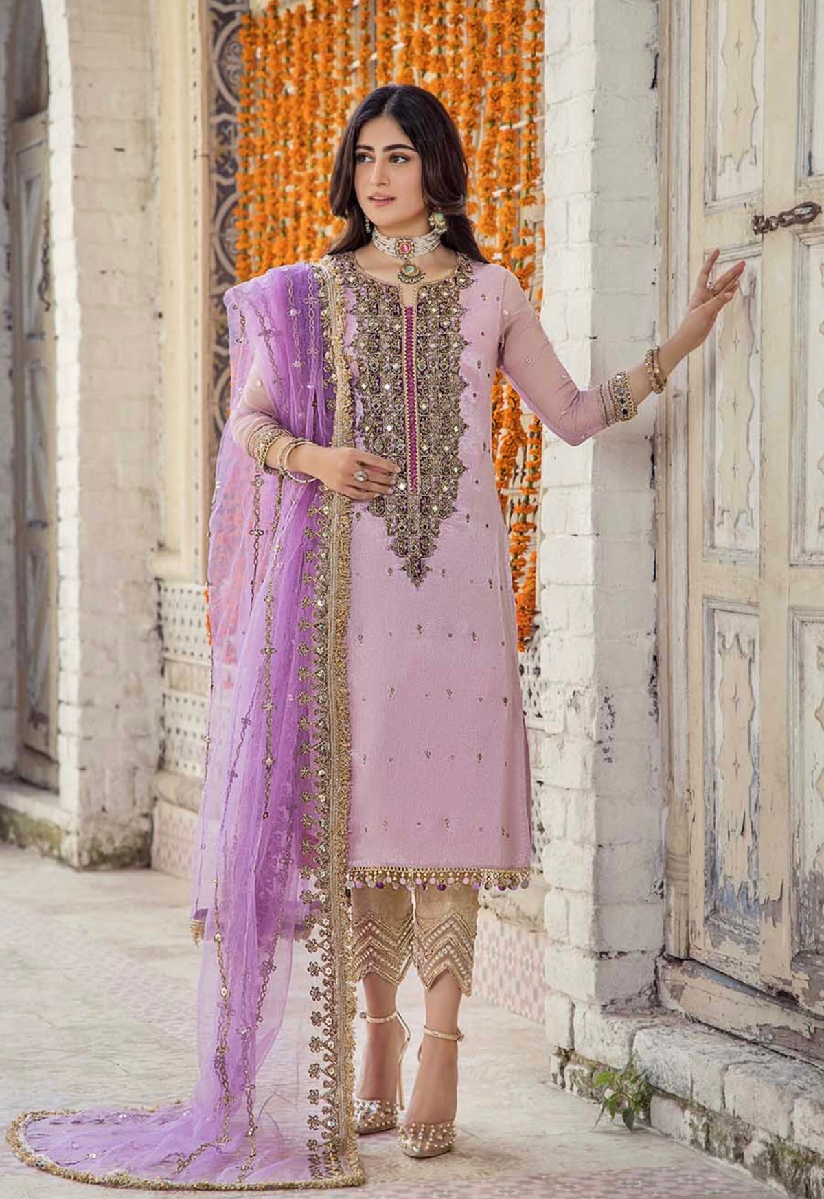 KHUDA BAKSH CREATIONS EMBROIDERED 3PC READYMADE - M-103