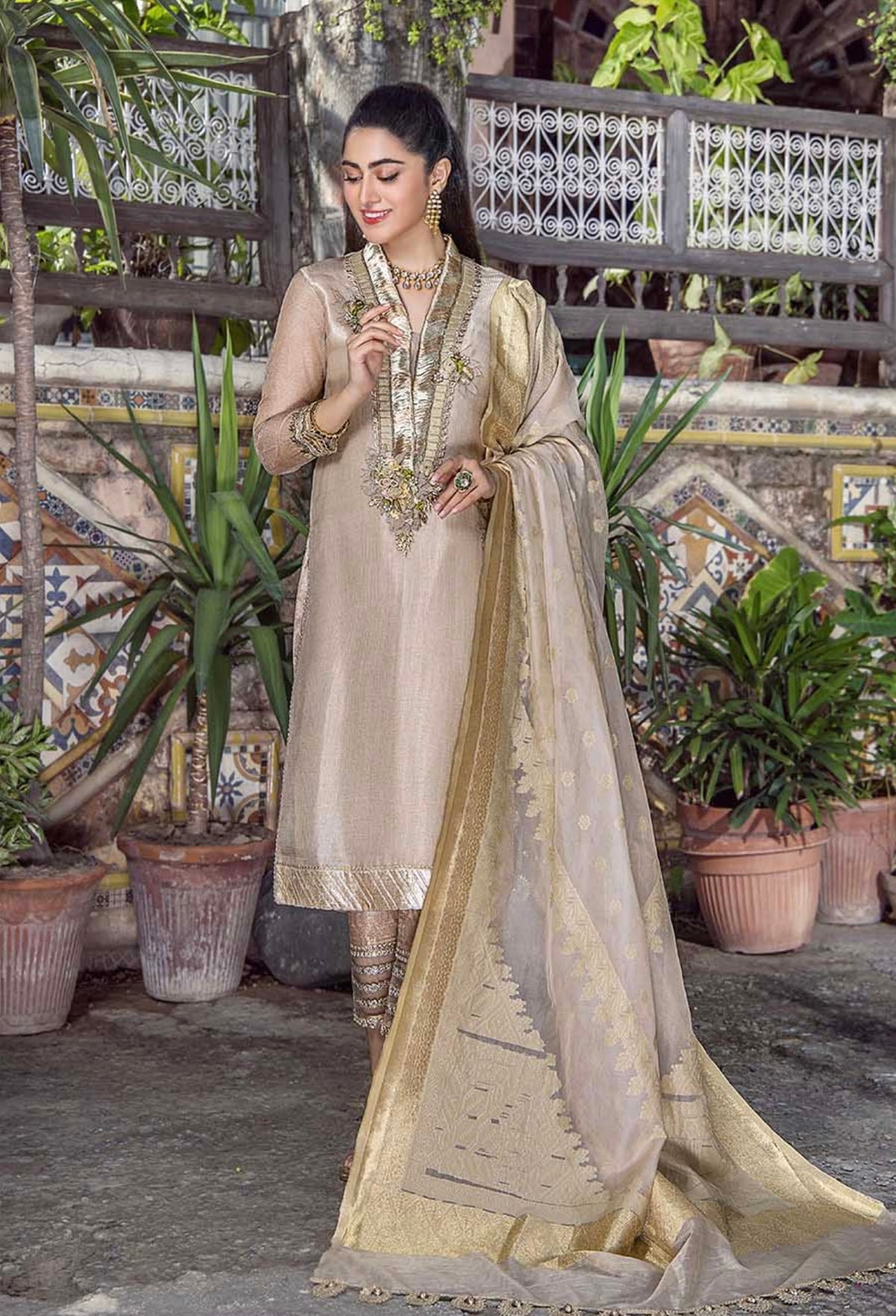 KHUDA BAKSH CREATIONS EMBROIDERED 3PC READYMADE - M-101