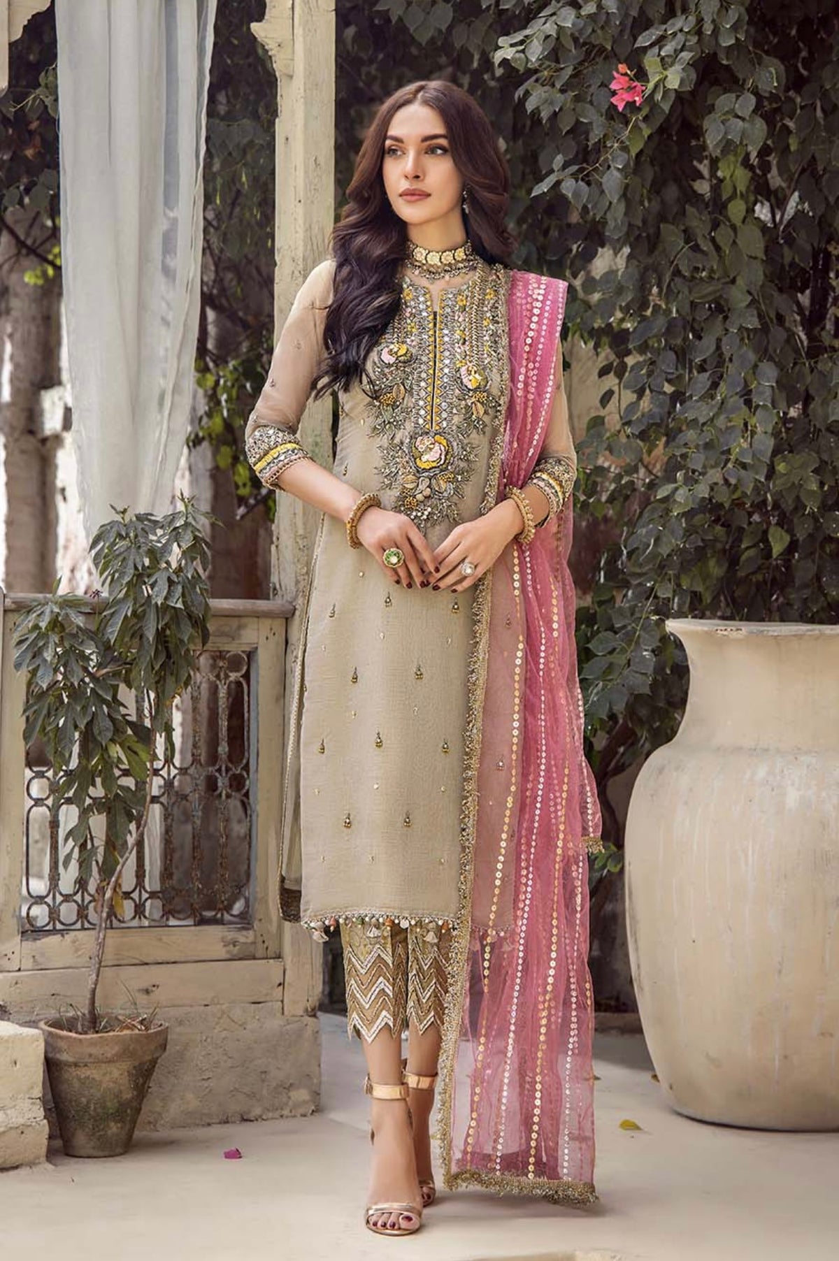 KHUDA BAKSH CREATIONS EMBROIDERED 3PC READYMADE - M-104