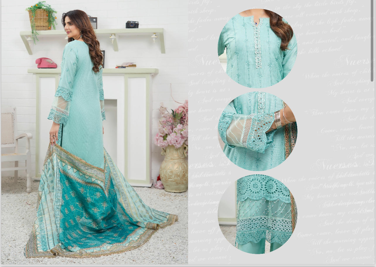 MUNIRA | EMBROIDERED LAWN READYMADE | MVL01