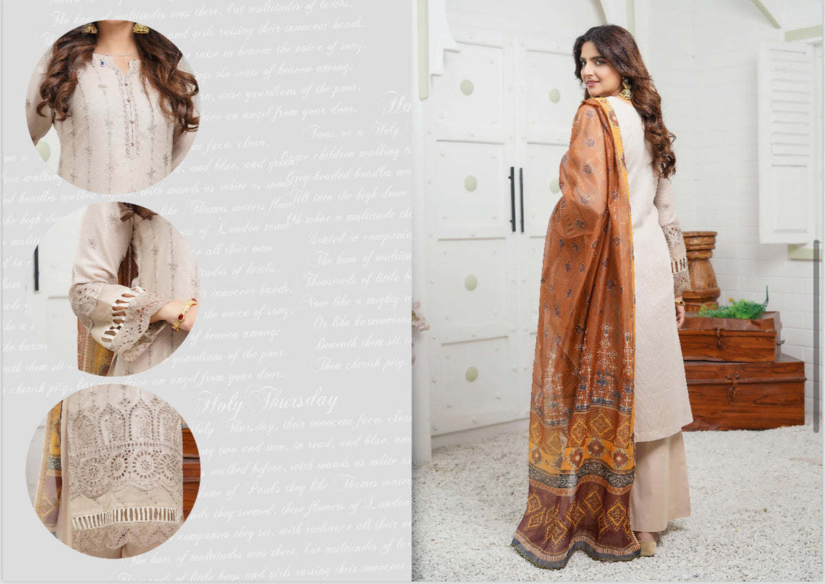 MUNIRA | EMBROIDERED LAWN READYMADE | MVL03