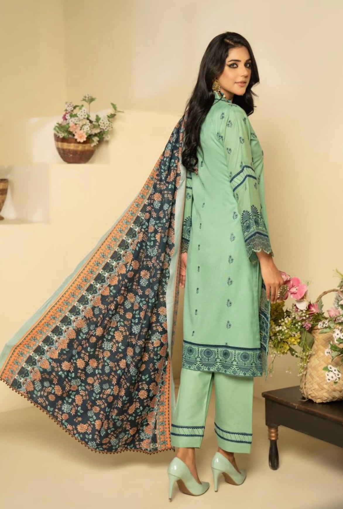 MUNIRA | EMBROIDERED CHIFFLI DHANAK READYMADE | MHL06