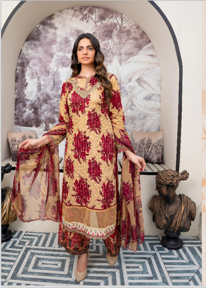 MPRINTS BY SIMRANS LAWN EMBROIDERED COLLECTION 3PC READYMADE SM3423