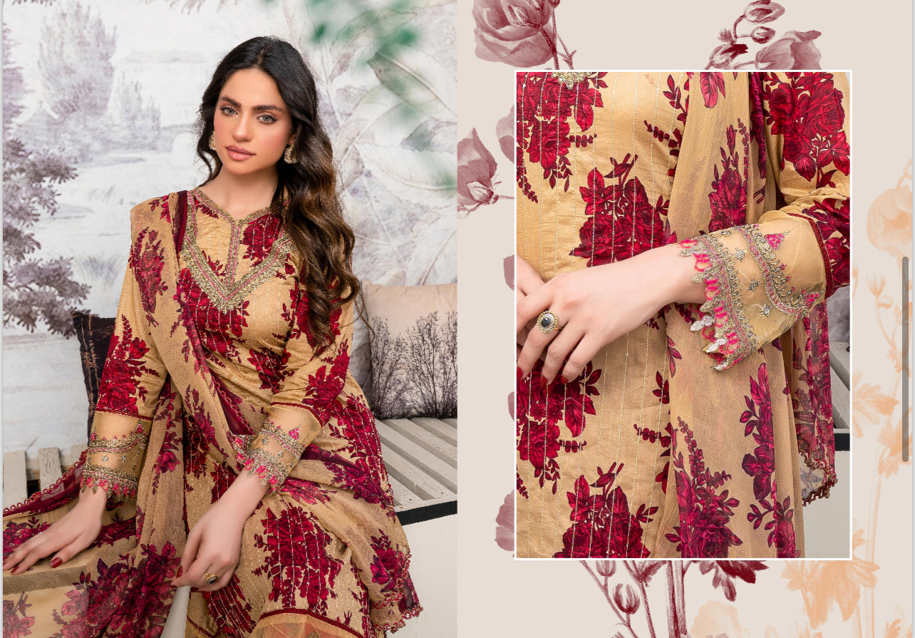 MPRINTS BY SIMRANS LAWN EMBROIDERED COLLECTION 3PC READYMADE SM3423