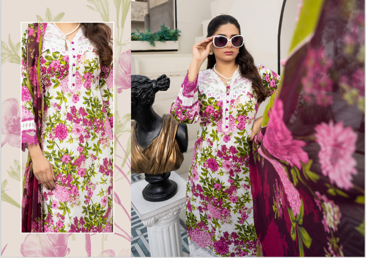 MPRINTS BY SIMRANS LAWN EMBROIDERED COLLECTION 3PC READYMADE SM3426