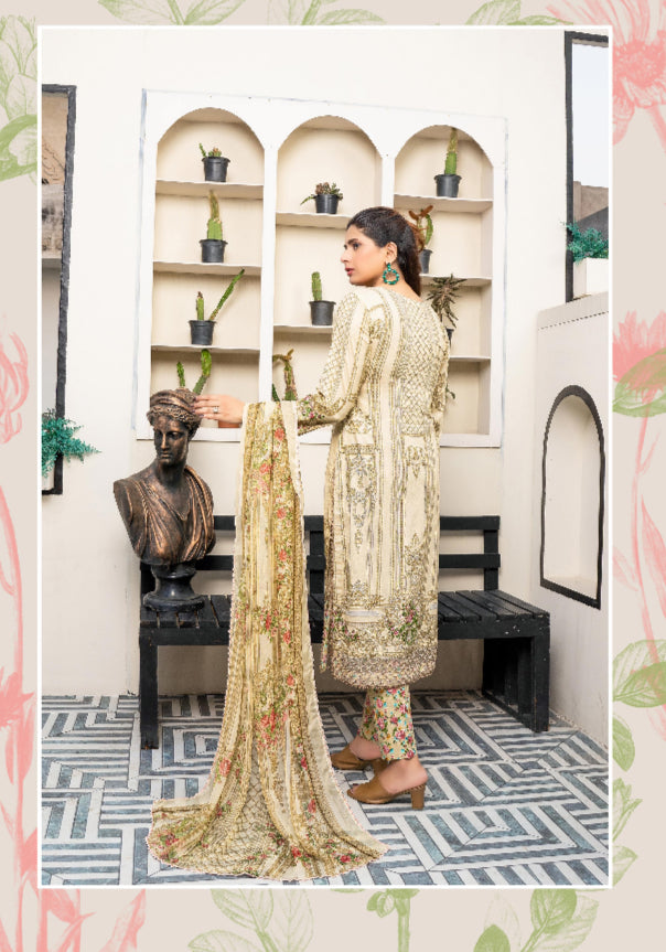 MPRINTS BY SIMRANS LAWN EMBROIDERED COLLECTION 3PC READYMADE SM3427