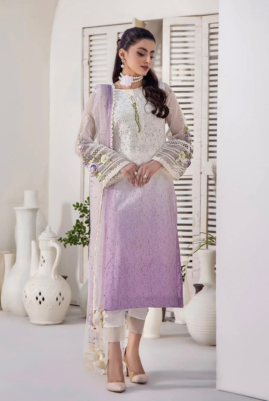 KHUDA BAKSH CREATIONS | EMBROIDERED 3PC READY TO WEAR | M-2251