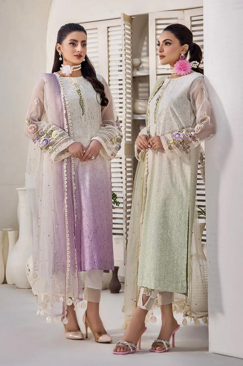 KHUDA BAKSH CREATIONS | EMBROIDERED 3PC READY TO WEAR | M-2252