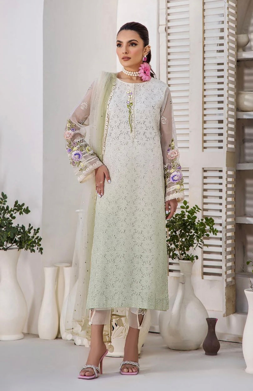 KHUDA BAKSH CREATIONS | EMBROIDERED 3PC READY TO WEAR | M-2252