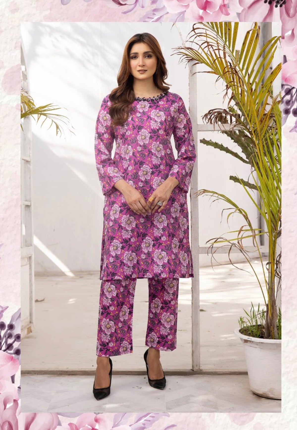 SIMRANS ‘ROZANA CO-ORDS’ | PRINTED LAWN 2PC READYMADE | SM482