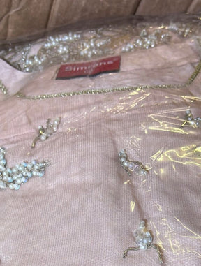 SIMRANS Imrozia 3 piece luxury embroidered chiffon gharara suit