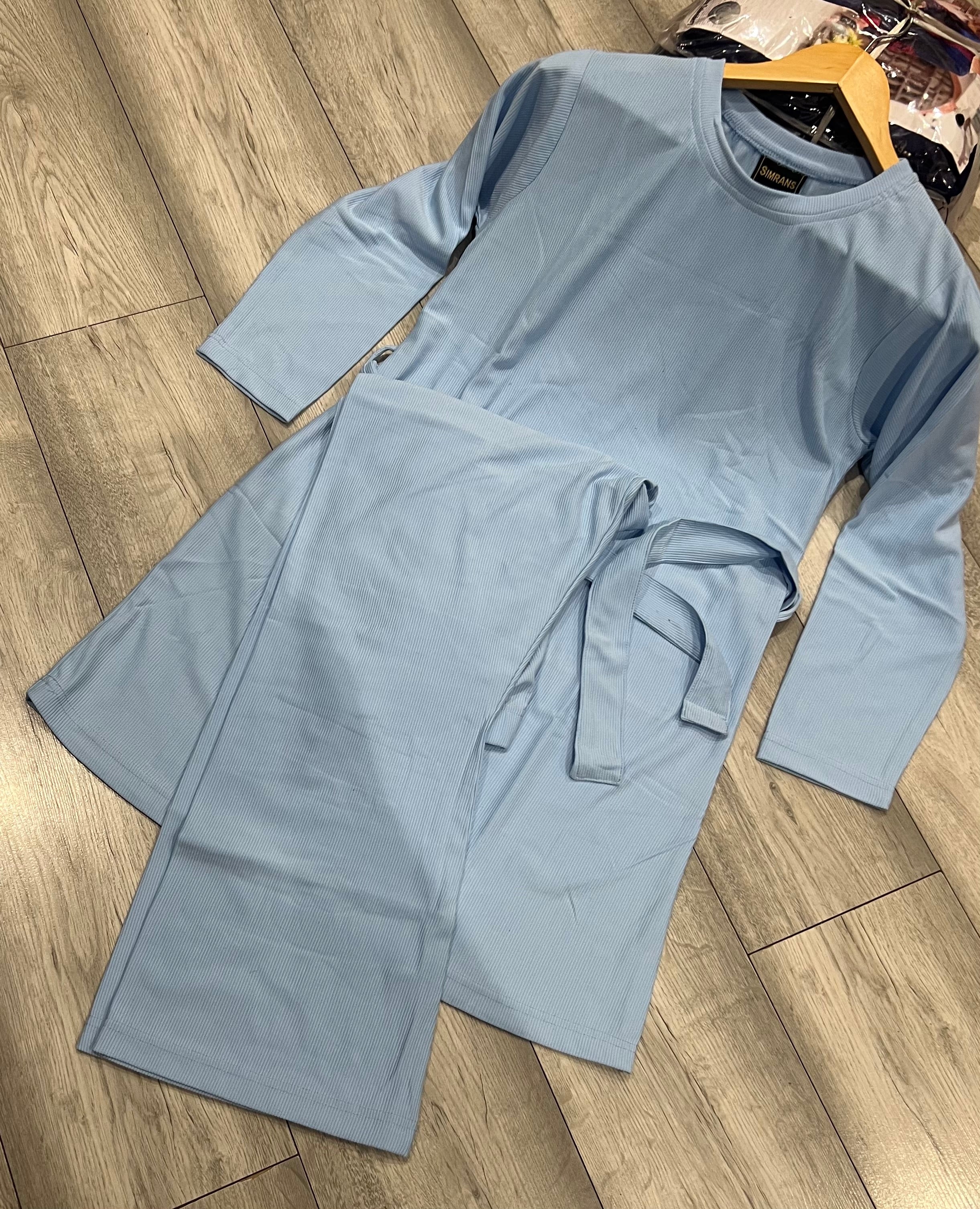 Simrans 2 Piece Sky blue knitwear co-ord set 203