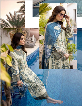 SIMRANS Ivana chikankari collection 3 piece embroidered suit -GREEN