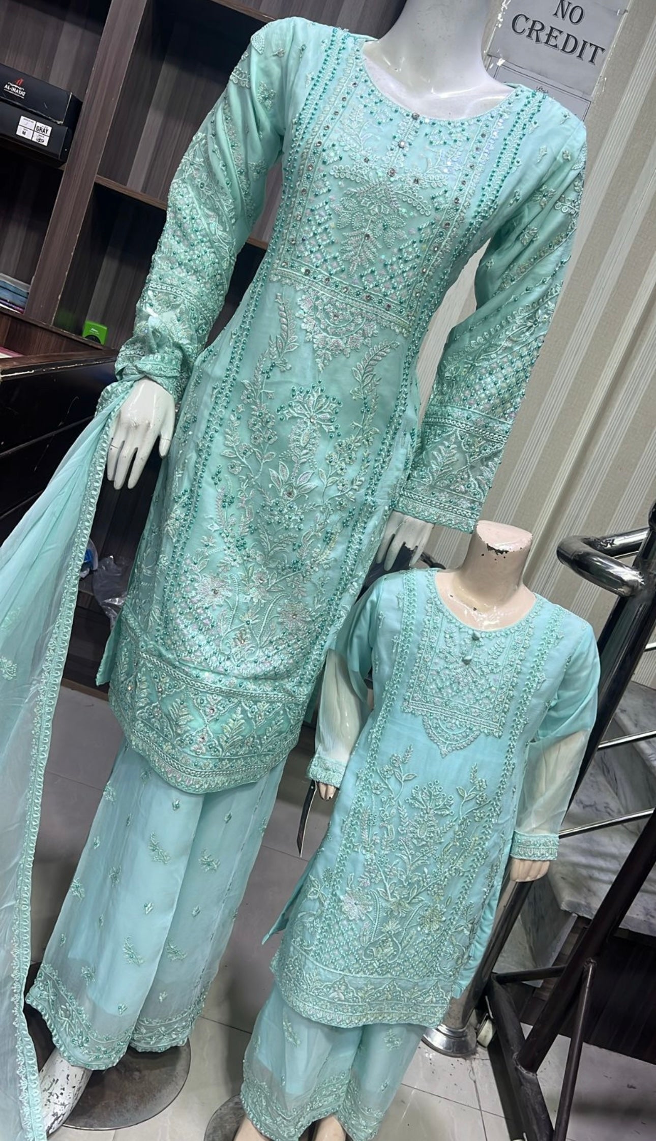 SHAZAIB | EMBROIDERED CHIFFON PLAZO MUMMY & ME/kids READYMADE | SZ189