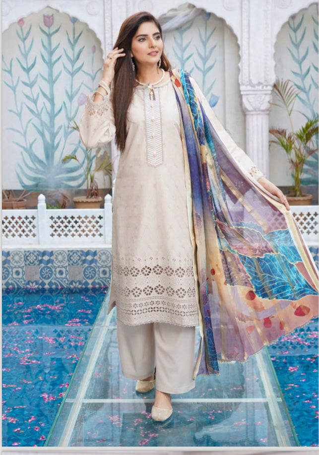 MUNIRA | EMBROIDERED LAWN READYMADE | MVL07