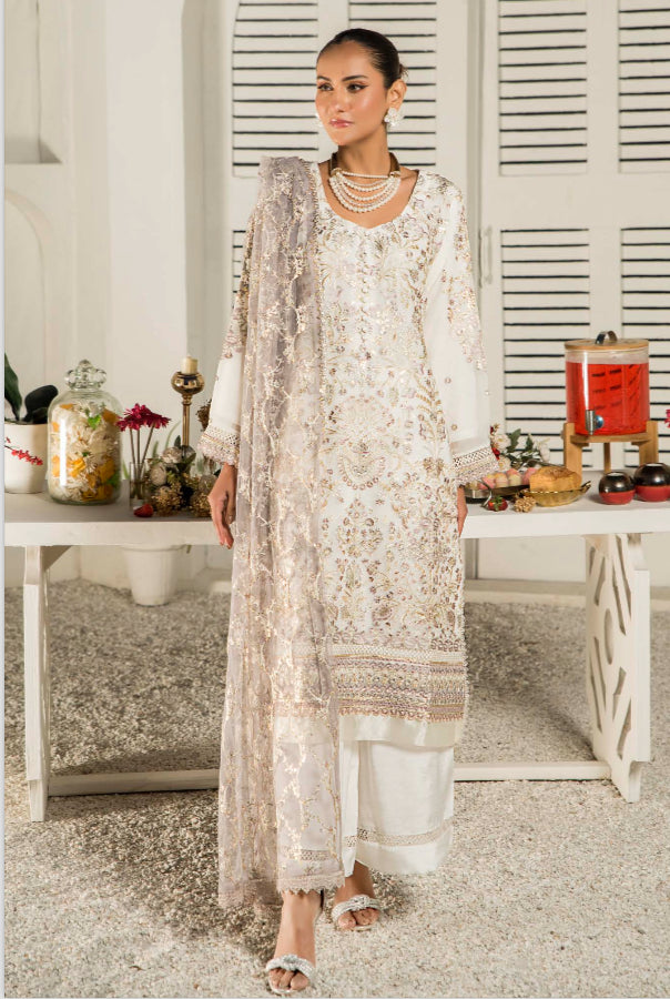 MUNIRA | EMBROIDERED CHIFFON 3PC READYMADE | MFL06