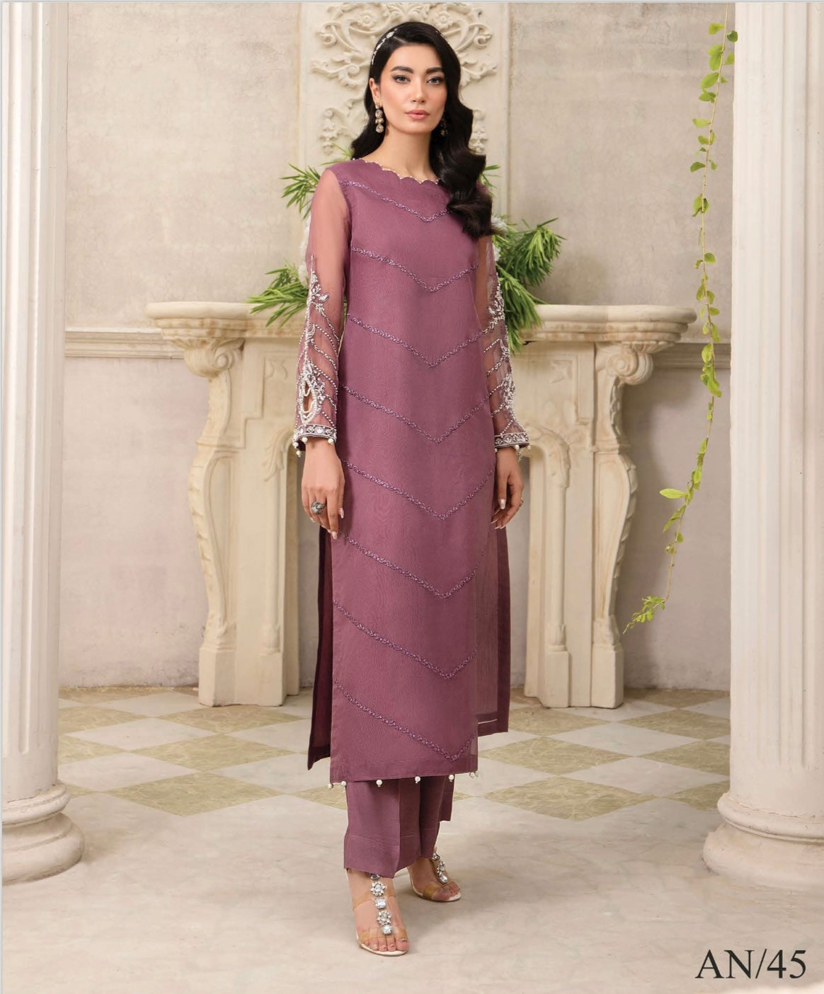 AIN ‘AMARA’ | MIRHA SPECIAL EMBROIDERED ORGANZA READYMADE | AN-36 MIRHA SPECIAL