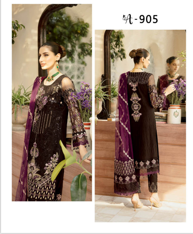 RAMSHA | CHEVRON VOL 9 LUXURY CHIFFON 3PC| A805